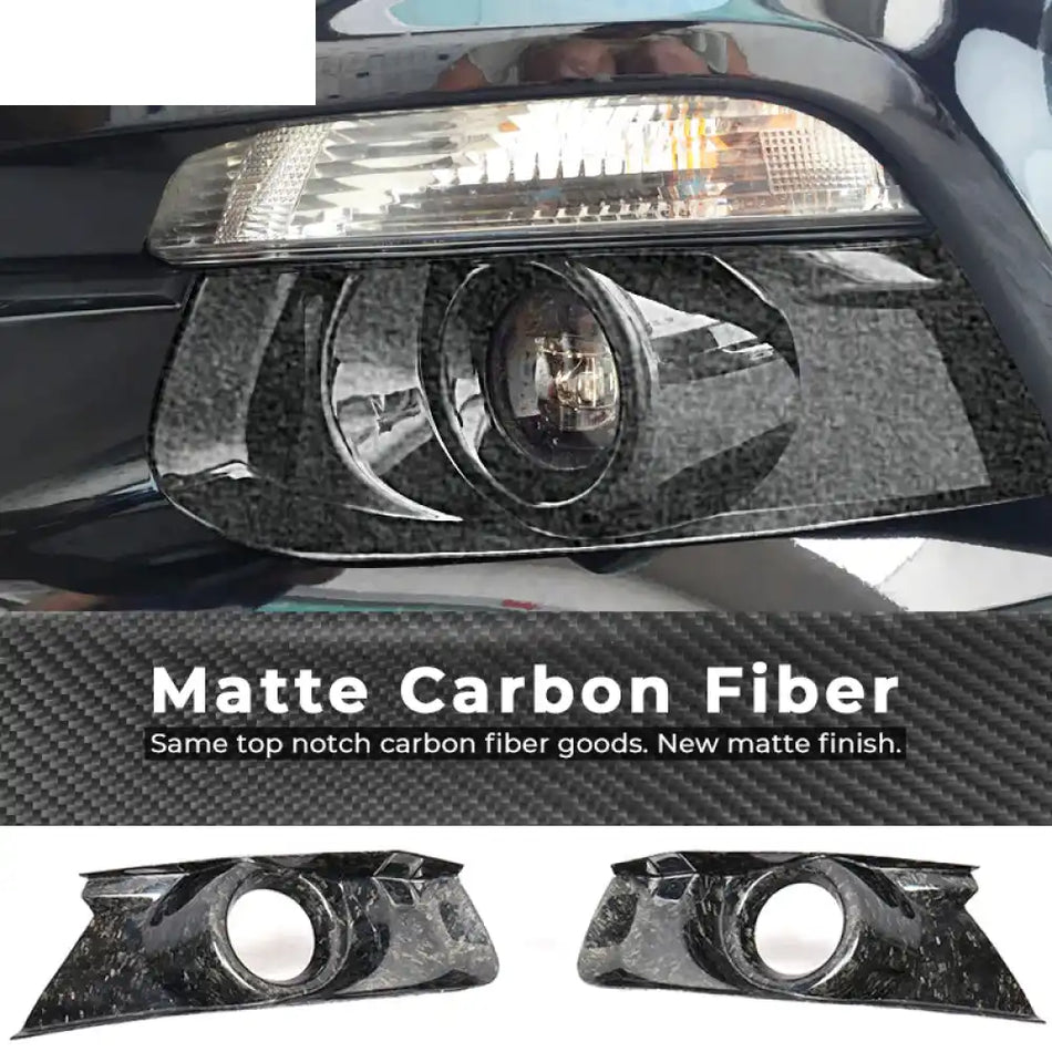 2015-2017 Ford Mustang JC Style Fog Light Cover Forged Carbon Fiber Matte Forged Carbon Fiber