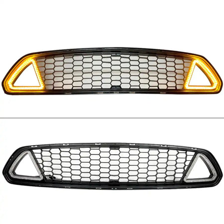 2015-2017 Ford Mustang Unpainted Front Hood Upper Grille w/ LED Lights