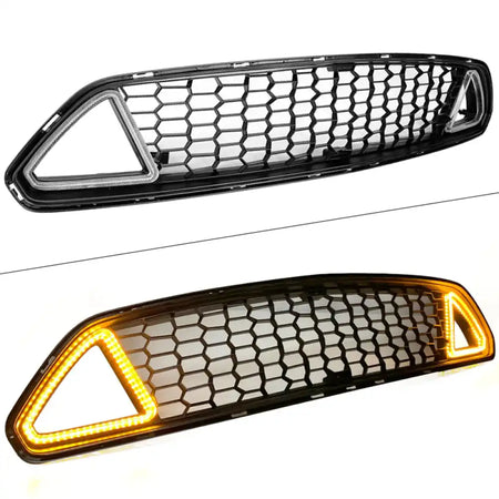 2015-2017 Ford Mustang Unpainted Front Hood Upper Grille w/ LED Lights