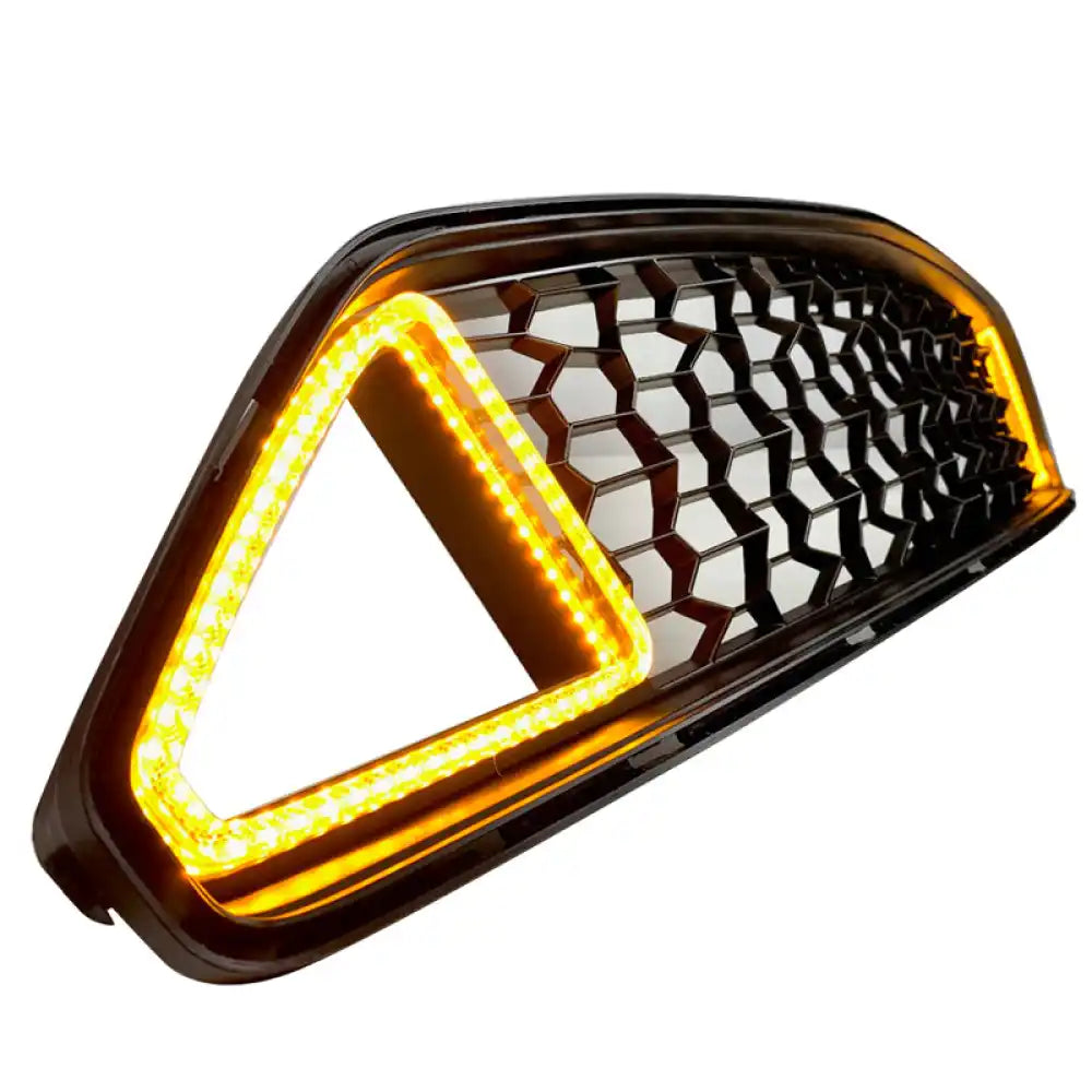 2015-2017 Ford Mustang Unpainted Front Hood Upper Grille w/ LED Lights