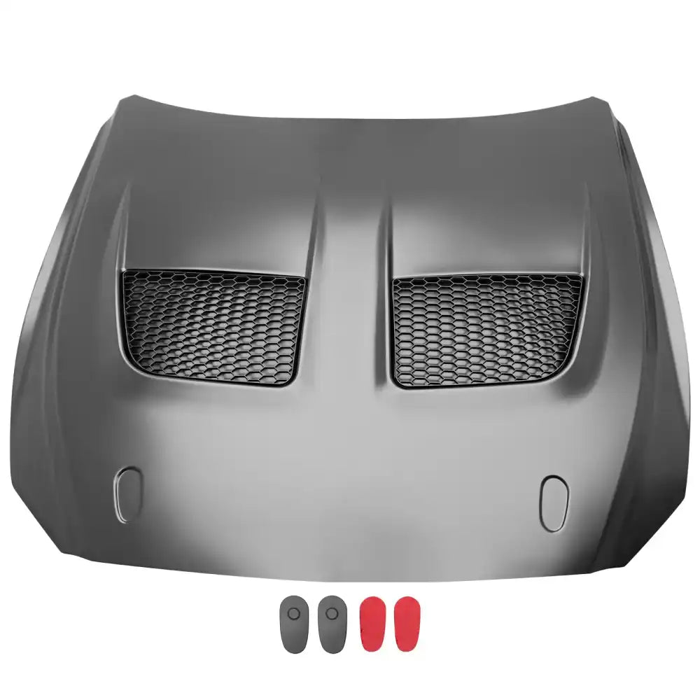 2015-2017 Ford Mustang V6/GT/GT350 GTD Style Front Hood Black Aluminum