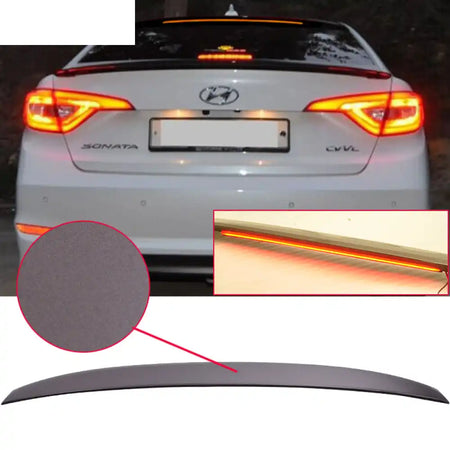 2015-2017 Hyundai Sonata Painted ABS Roof Spoiler W/ LED Light Bar Painted Dark Truffle Metallic #NN8