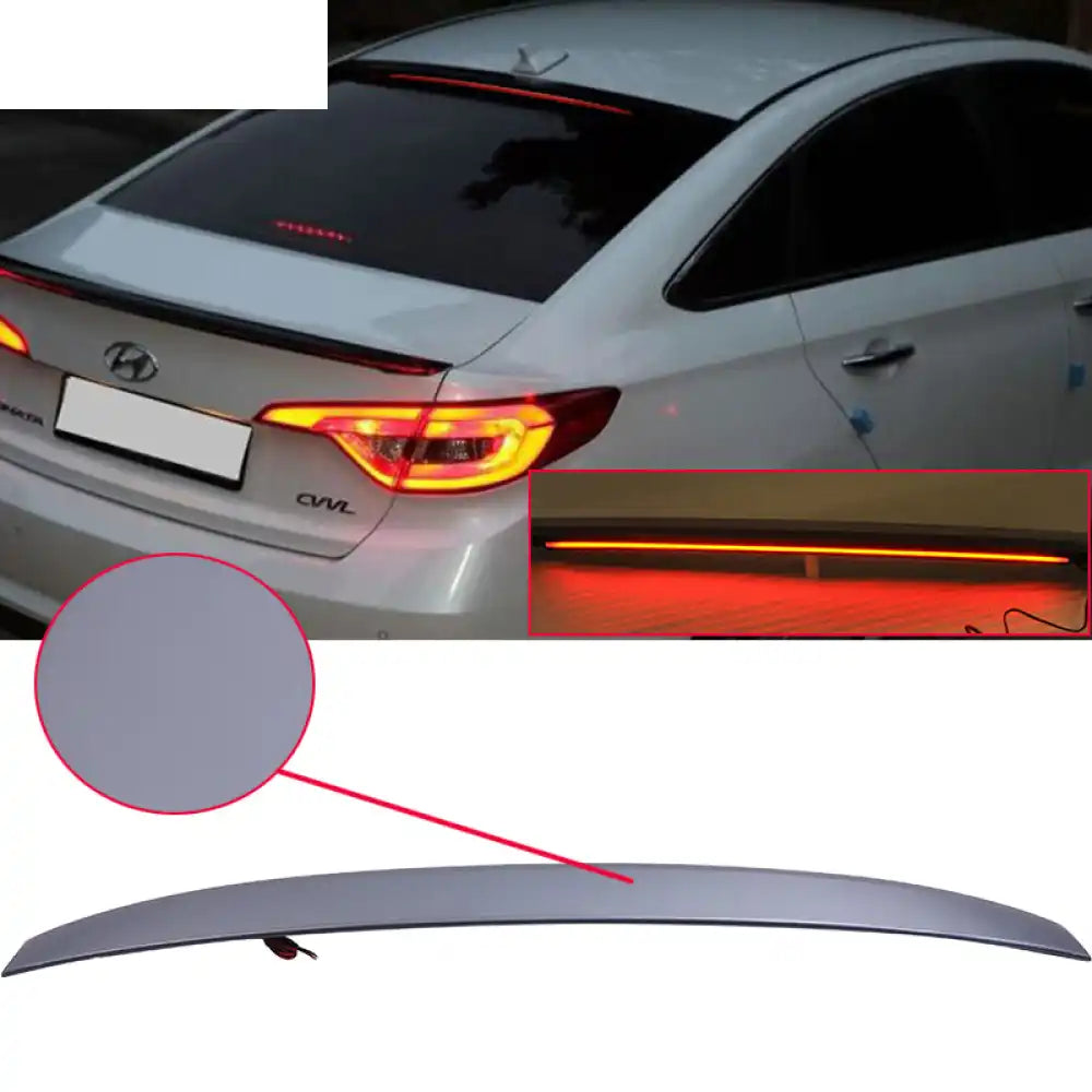 2015-2017 Hyundai Sonata Painted ABS Roof Spoiler W/ LED Light Bar Nouveau Blue Metallic #XU8