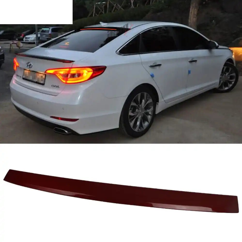 2015-2017 Hyundai Sonata Painted ABS Roof Spoiler W/ LED Light Bar #TR2 Venetian Red Metallic
