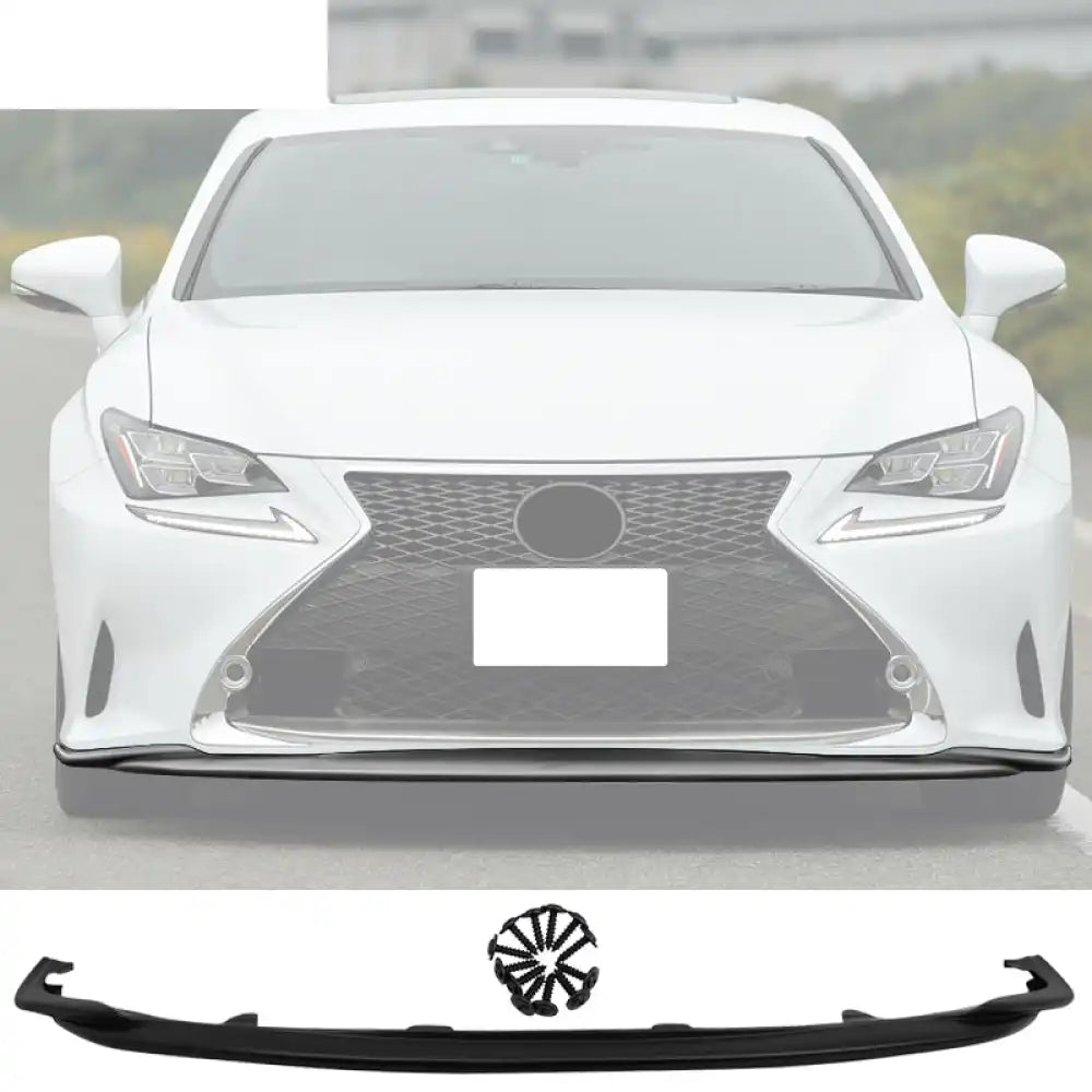 2015-2017 Lexus RC300 F Sport Silkblaze Style Front Bumper Lip PP Unpainted Black