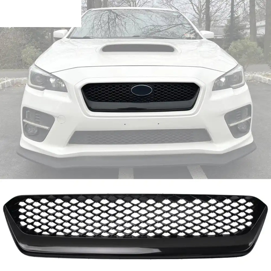 2015-2017 Subaru WRX Gloss Black JDM Style Front Bumper Grille ABS JDM Style