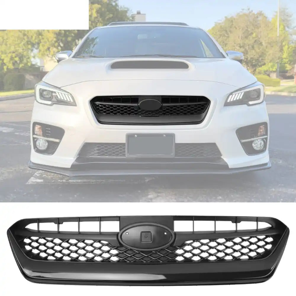 2015-2017 Subaru WRX Gloss Black OE Style Front Bumper Grille ABS OE Style