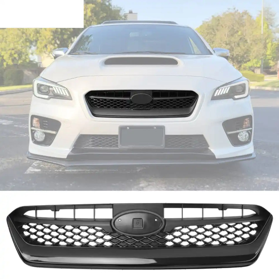 2015-2017 Subaru WRX Gloss Black OE Style Front Bumper Grille ABS OE Style