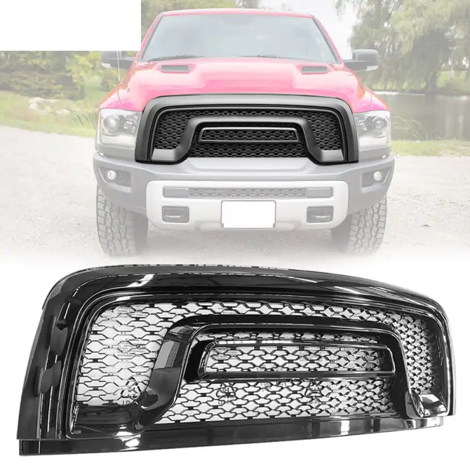 2015-2018 Dodge Ram 1500 Rebel Front Hood Grille Guard Gloss Black