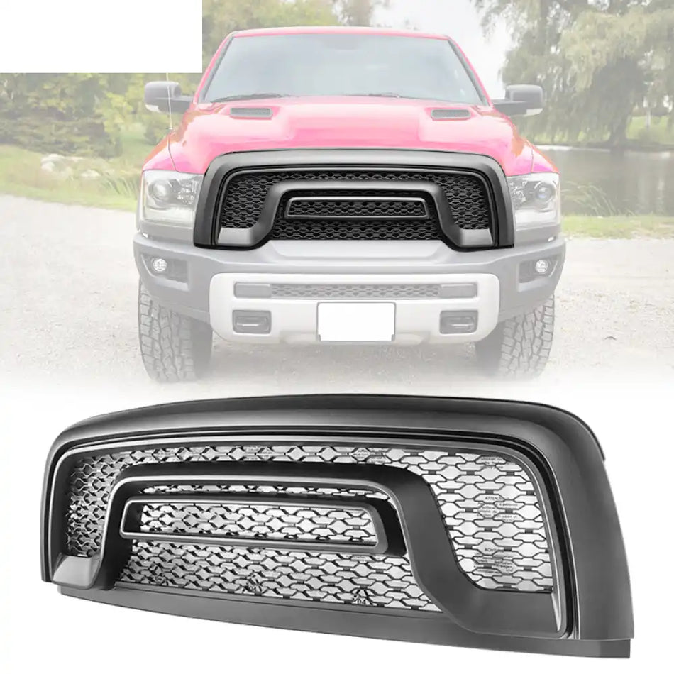 2015-2018 Dodge Ram 1500 Rebel Front Hood Grille Guard Matte Black