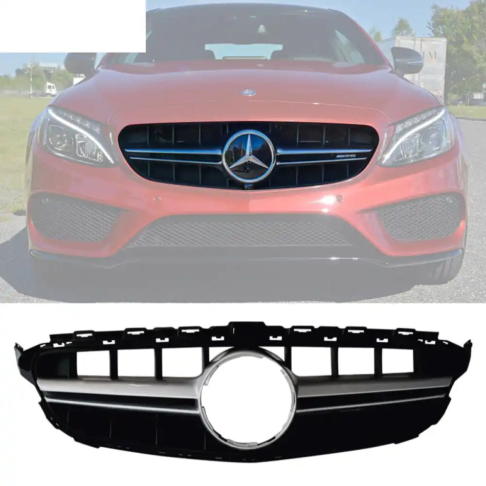 2015-2018 Mercedes-Benz W205 C Class C63 Front Bumper w/ Silver Grille