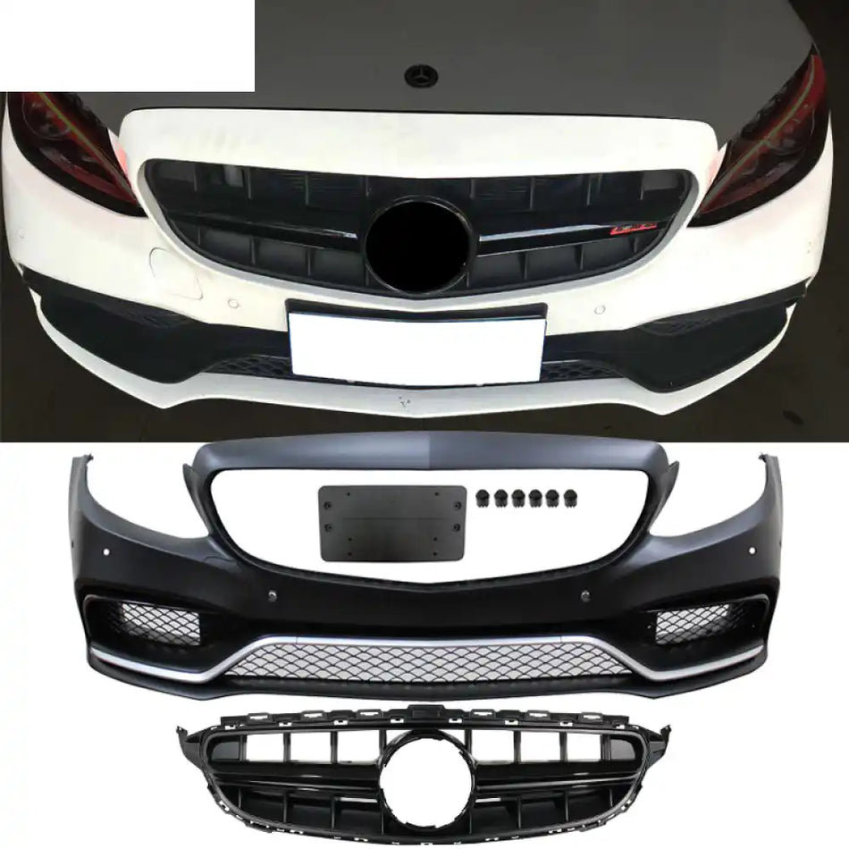 2015-2018 Mercedes-Benz W205 C Class C63 Front Bumper w/ Upper Grille