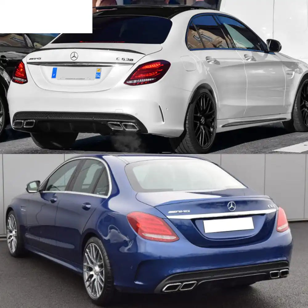 2015-2018 Mercedes-Benz W205 C Class Rear Bumper Cover w/ Muffler Tip