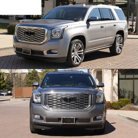 2015-2020 GMC Yukon Denali Style Chrome Front Bumper Upper Grille ABS Chrome