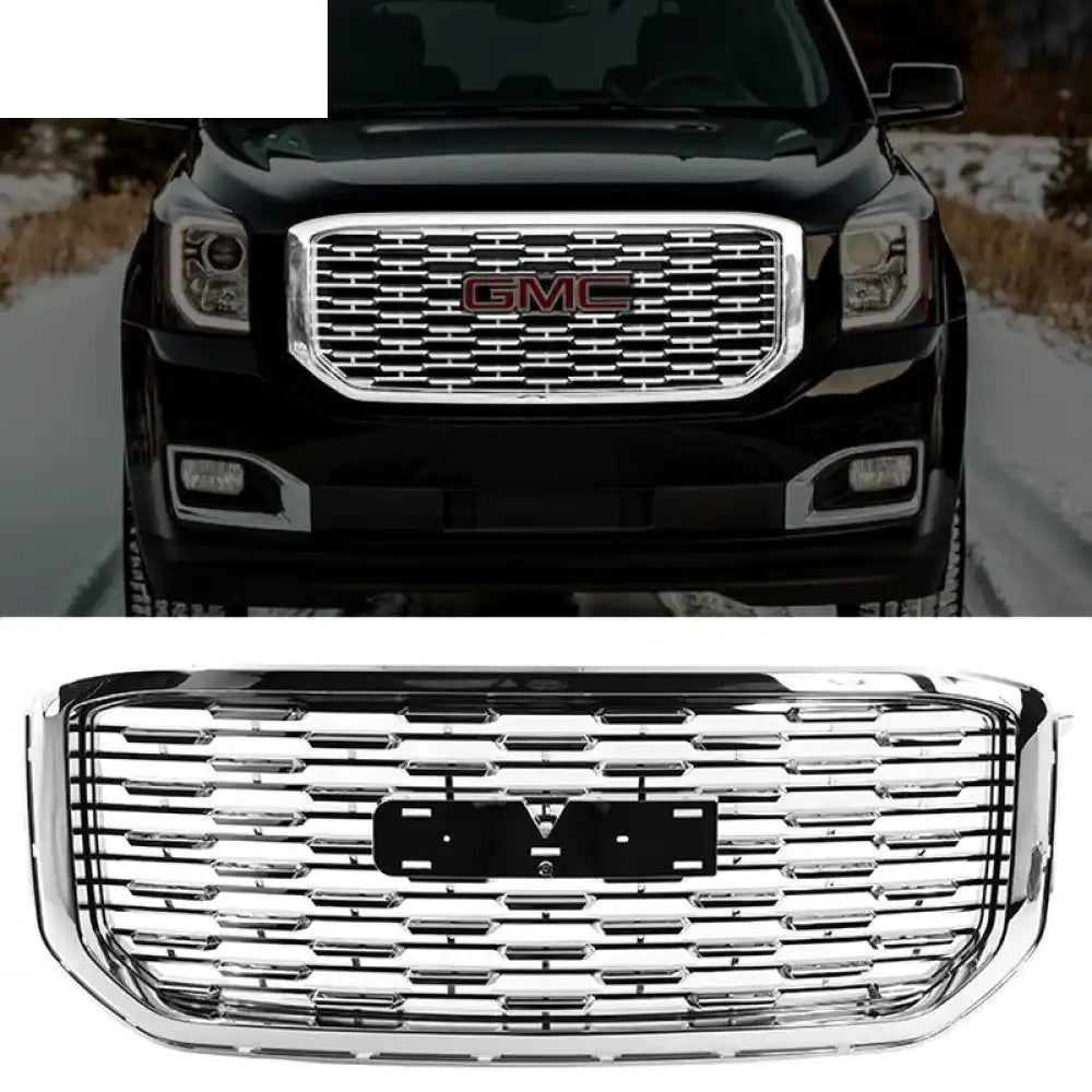 2015-2020 GMC Yukon Denali Style Chrome Front Bumper Upper Grille ABS Chrome