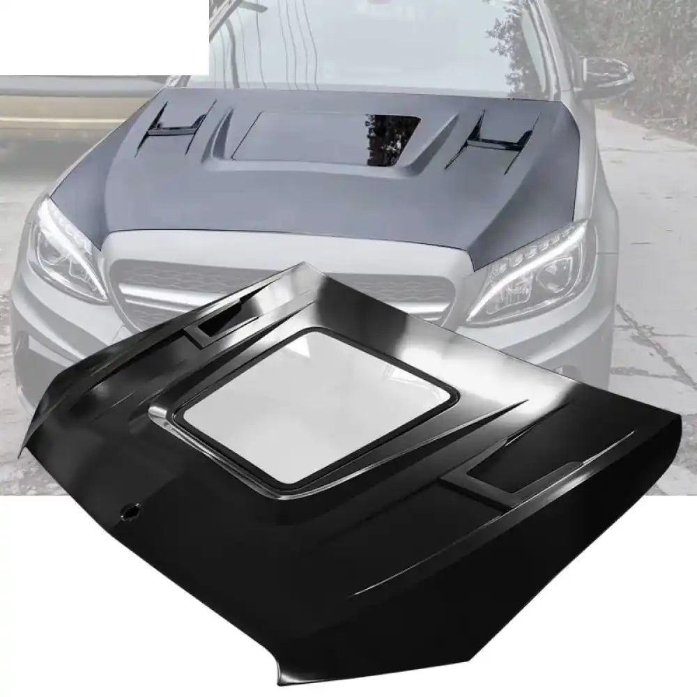 2015-2020 Mercedes Benz W205 Transparent Vented Car Hood Iron