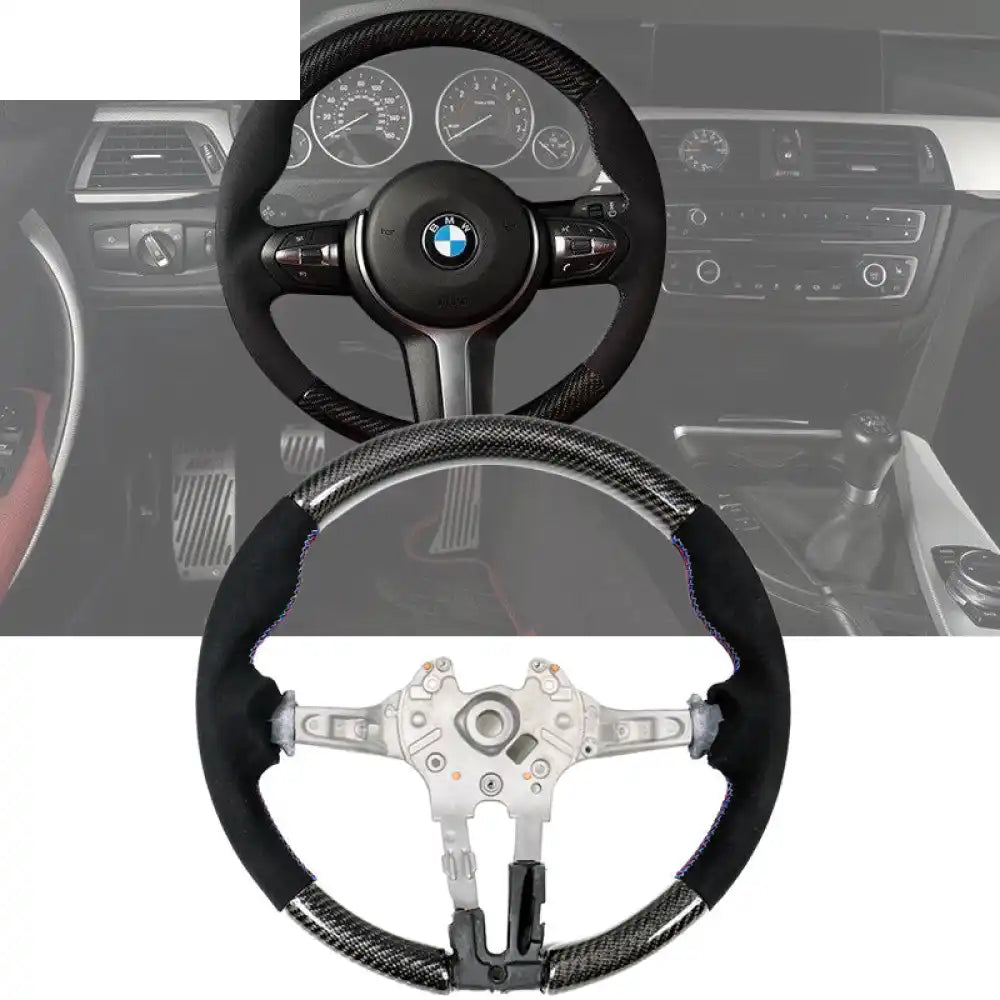2015-2021 BMW Steering Wheel Carbon Fiber CF + Alcantara