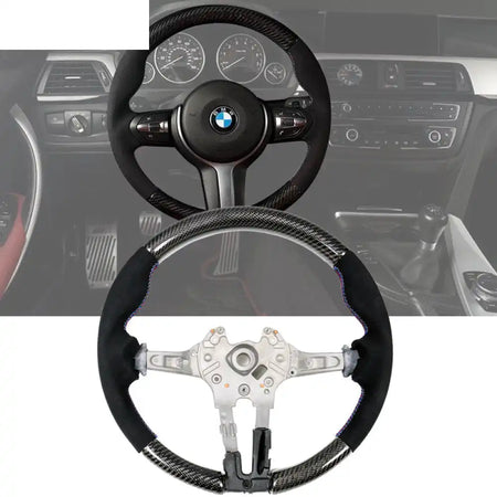 2015-2021 BMW Steering Wheel Carbon Fiber CF + Alcantara
