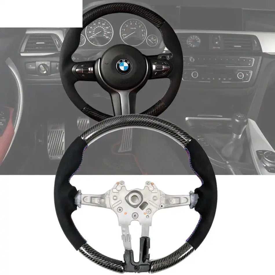 2015-2021 BMW Steering Wheel Carbon Fiber CF + Alcantara