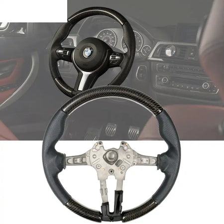 2015-2021 BMW Steering Wheel Carbon Fiber CF + Perforated Leather