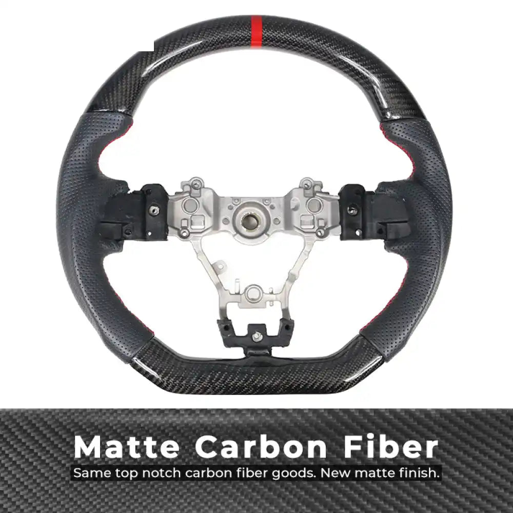 2015-2021 Subaru WRX & STI Steering Wheel Matte CF + Perf Leather
