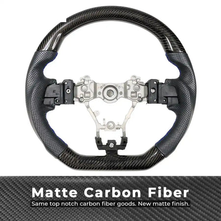 2015-2021 Subaru WRX STI Steering Wheel Matte CF + Perforated Leather