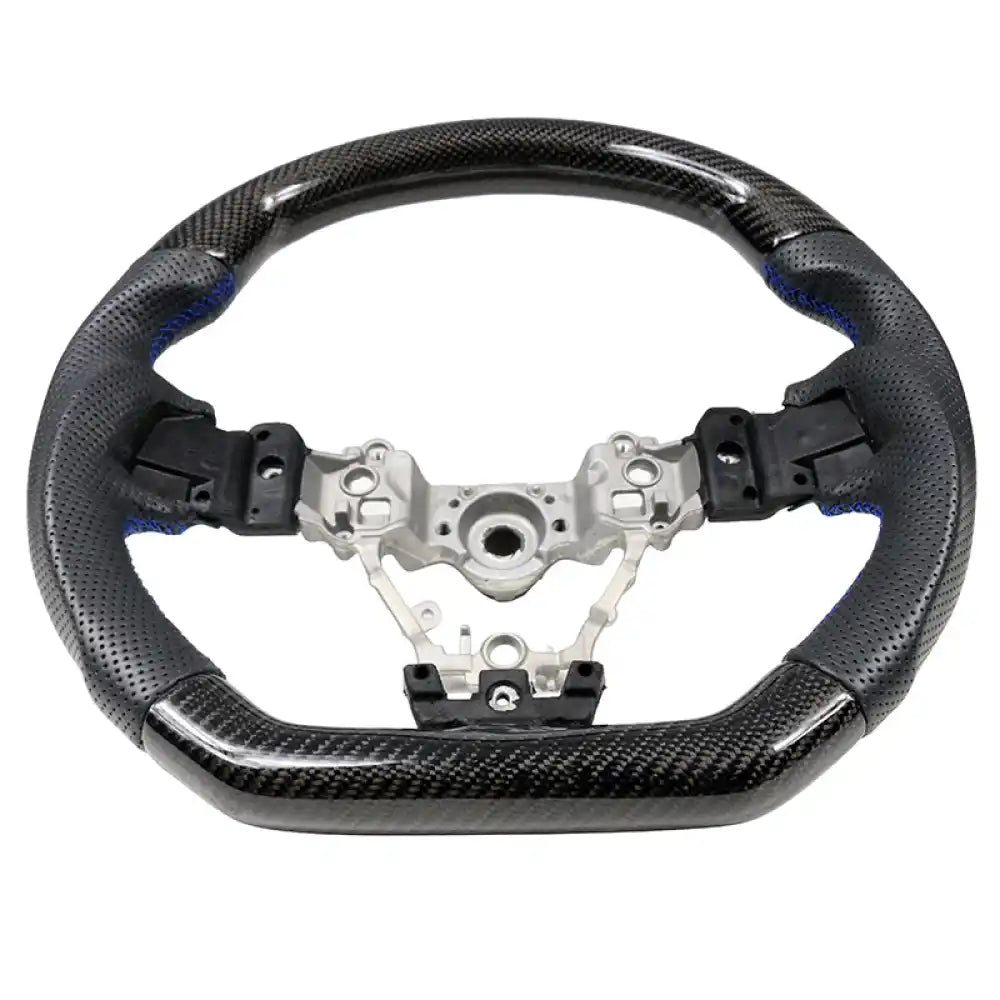 2015-2021 Subaru WRX STI Steering Wheel Matte CF + Perforated Leather