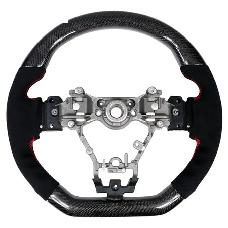 2015-2021 Subaru WRX STI Steering Wheel Red Stitch Matte CF Synthetic Suede