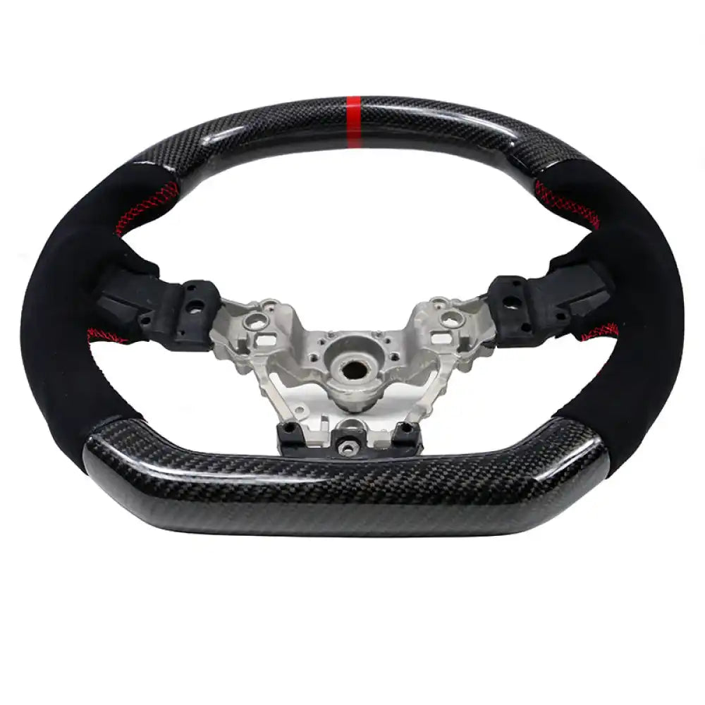 2015-2021ÃÂ Subaru WRX STI Steering Wheel Red Stitch Line CF Alcantara