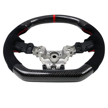2015-2021ÃÂ Subaru WRX STI Steering Wheel Red Stitch Line CF Alcantara