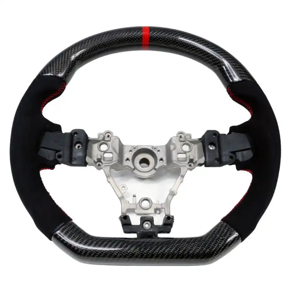 2015-2021ÃÂ Subaru WRX STI Steering Wheel Red Stitch Line CF Alcantara