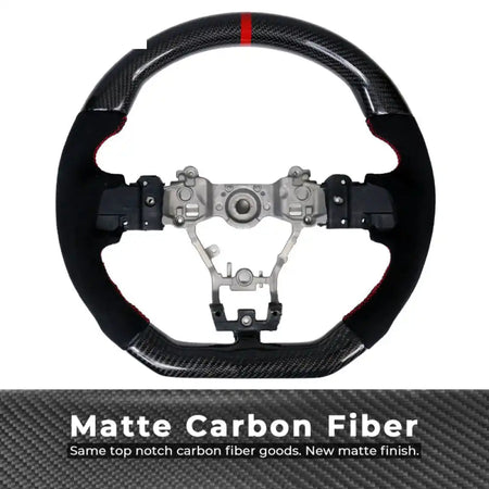 2015-2021ÃÂ Subaru WRX STI Steering Wheel Red Stitch Line CF Alcantara