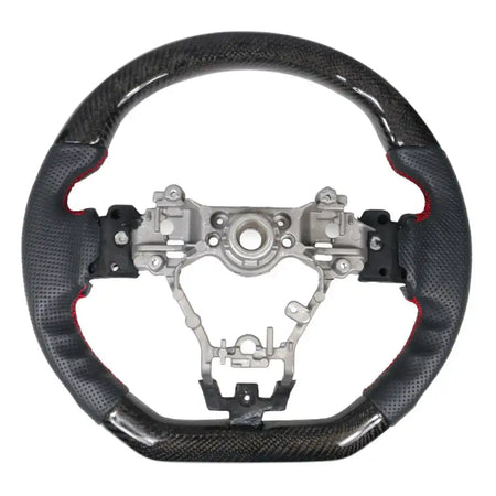 2015-2021ÃÂ WRX & STI CF Perforated Leather Red Stitch Steering Wheel