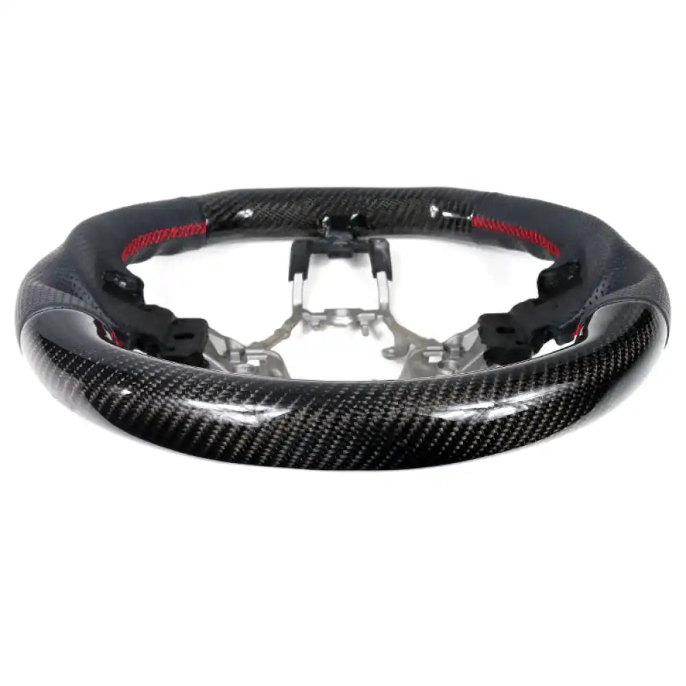 2015-2021ÃÂ WRX & STI CF Perforated Leather Red Stitch Steering Wheel