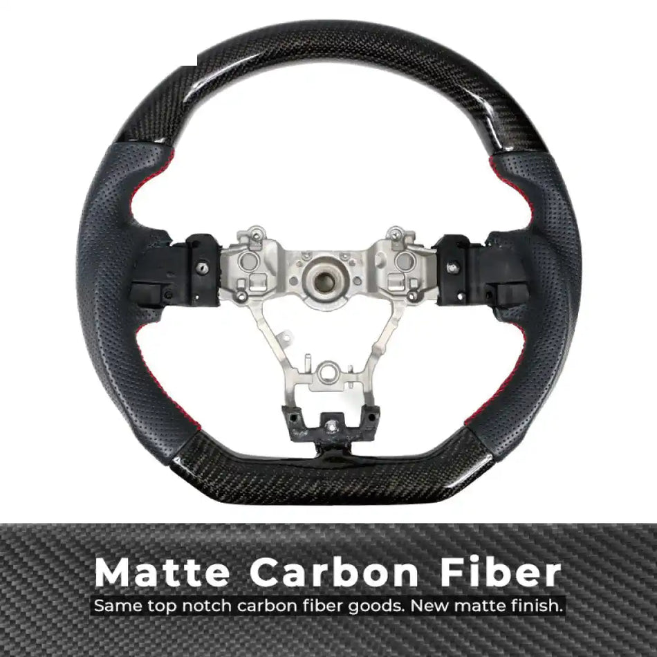 2015-2021ÃÂ WRX & STI CF Perforated Leather Red Stitch Steering Wheel