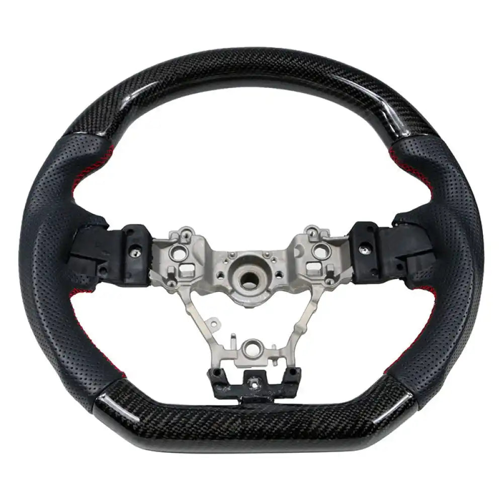 2015-2021ÃÂ WRX & STI CF Perforated Leather Red Stitch Steering Wheel