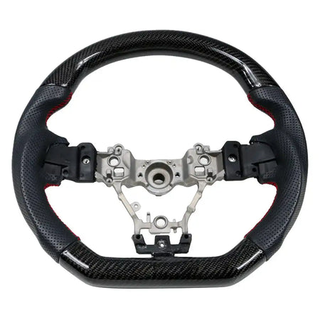 2015-2021ÃÂ WRX & STI CF Perforated Leather Red Stitch Steering Wheel