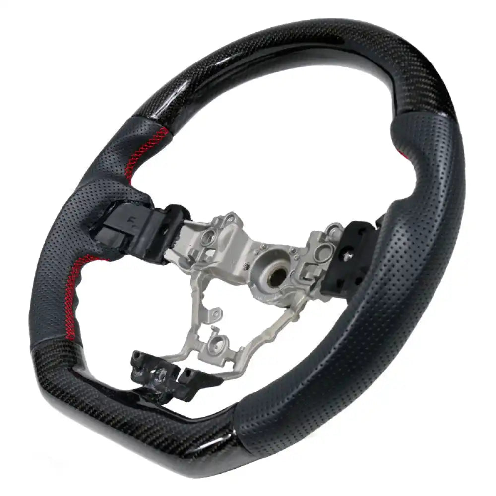 2015-2021ÃÂ WRX & STI CF Perforated Leather Red Stitch Steering Wheel