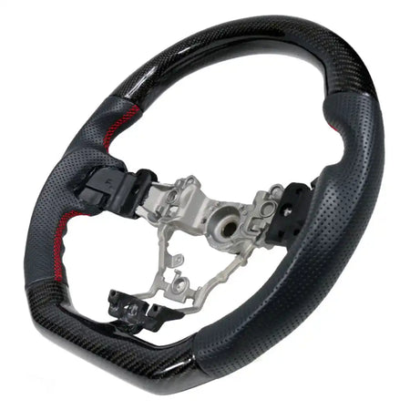 2015-2021ÃÂ WRX & STI CF Perforated Leather Red Stitch Steering Wheel