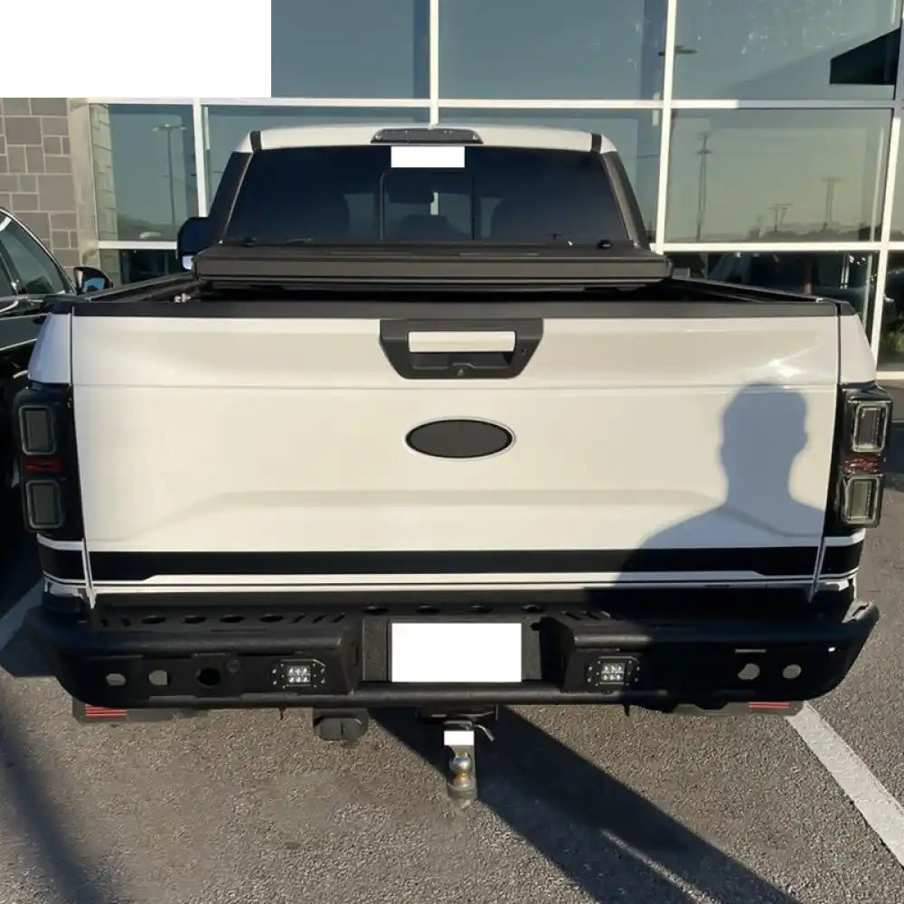 2015-2022 Ford F150 Textured Black Rear Bumper Guard LED Lights Lamp