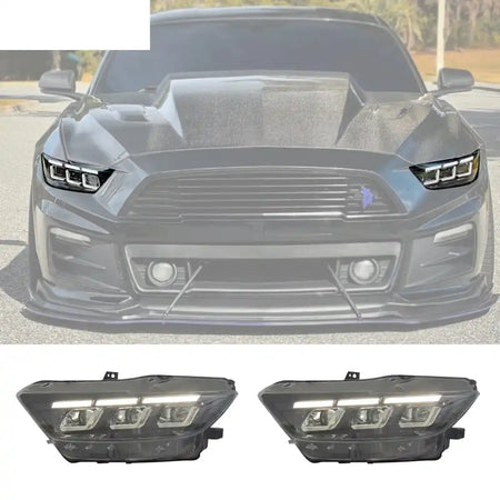 2015-2022 Ford Mustang Shelby 2024 Style Front Bumper Head Lights Lamp