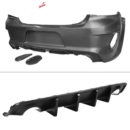 2015-2023 Charger IKON Matte Black Front Rear Bumper Covers LED Grille