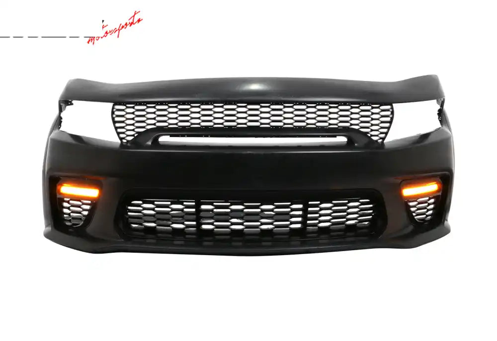 2015-2023 Charger Widebody Rear Bumper Covers W/ SRT Grilles LED ABS Carbon Fiber Print