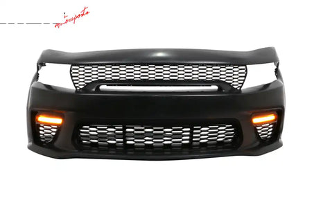 2015-2023 Charger Widebody Rear Bumper Covers W/ SRT Grilles LED ABS Carbon Fiber Print
