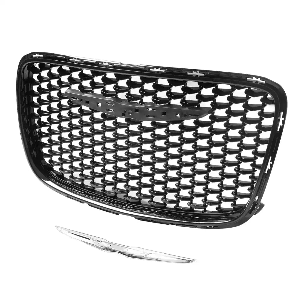 2015-2023 Chrysler 300 Gloss Black ABS Upper Grille + PP Lower Grille Gloss Black