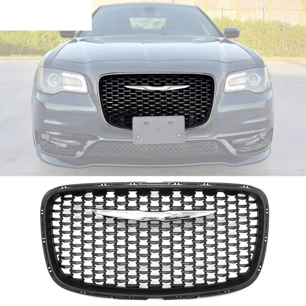 2015-2023 Chrysler 300 Matte Black 300S Sport Front Bumper Grille ABS Matte Black