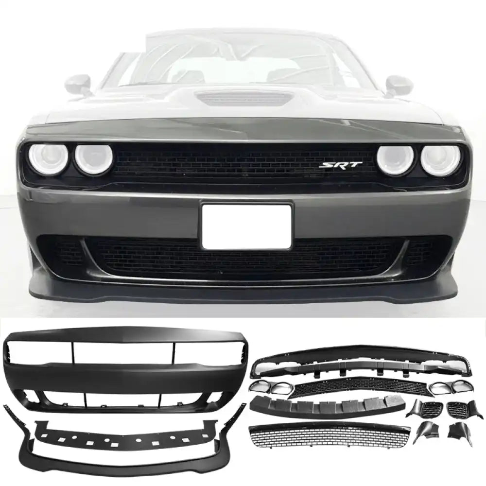 2015-2023 Dodge Challenger Front Bumper w/ Grille & HC Lip Unpaint PP