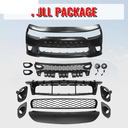 2015-2023 Dodge Charger 19 SRT Hellcat Front Bumper Cover W/Fog Lamps Unpainted Black