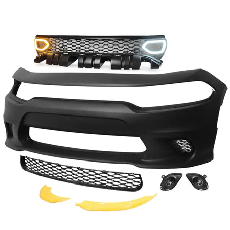 2015-2023 Dodge Charger Black Front Bumper Foglights Grille Lights PP