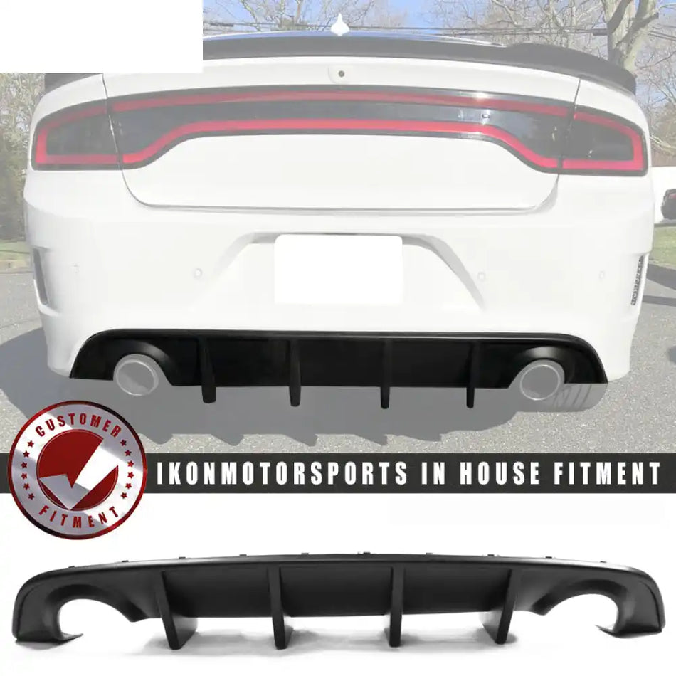2015-2023 Dodge Charger Black Rear Bumper Conversion Diffuser Lip PP